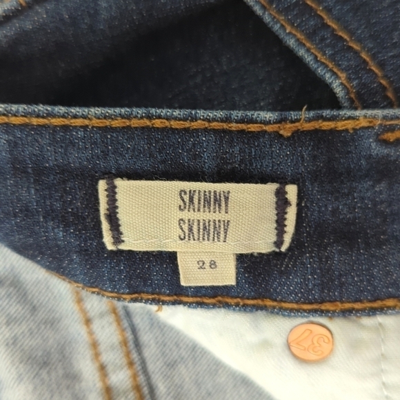 Madewell Classic Dark Indigo Wash Mid Rise Ankle Length Skinny Skinny Jeans 28 - Picture 9 of 15